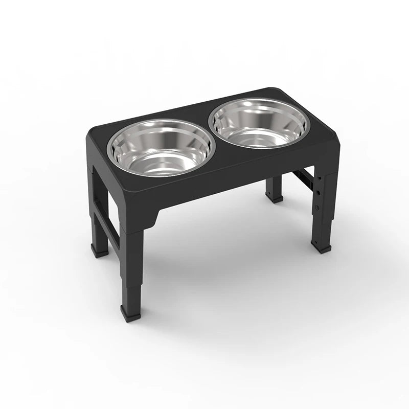Adjustable Elevated Dog Feeder-- Featuring Double Stainless Steel Bowls